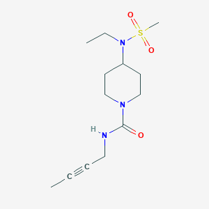 molecular formula C13H23N3O3S B7054612 N-but-2-ynyl-4-[ethyl(methylsulfonyl)amino]piperidine-1-carboxamide 