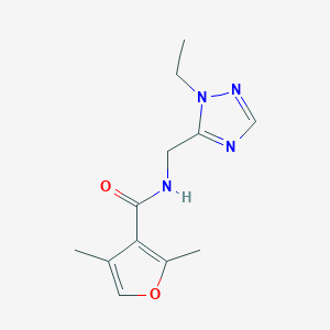 molecular formula C12H16N4O2 B7054641 N-[(2-ethyl-1,2,4-triazol-3-yl)methyl]-2,4-dimethylfuran-3-carboxamide 