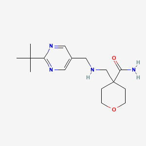 4-[[(2-Tert-butylpyrimidin-5-yl)methylamino]methyl]oxane-4-carboxamide