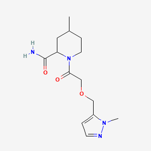 4-Methyl-1-[2-[(2-methylpyrazol-3-yl)methoxy]acetyl]piperidine-2-carboxamide