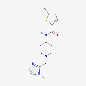 molecular formula C16H22N4OS B7054673 5-methyl-N-[1-[(1-methylimidazol-2-yl)methyl]piperidin-4-yl]thiophene-2-carboxamide 