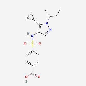 4-[(1-Butan-2-yl-5-cyclopropylpyrazol-4-yl)sulfamoyl]benzoic acid