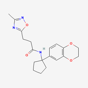 N-[1-(2,3-dihydro-1,4-benzodioxin-6-yl)cyclopentyl]-3-(3-methyl-1,2,4-oxadiazol-5-yl)propanamide