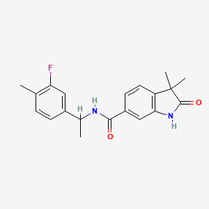 N-[1-(3-fluoro-4-methylphenyl)ethyl]-3,3-dimethyl-2-oxo-1H-indole-6-carboxamide