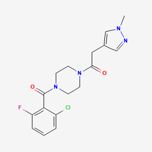 1-[4-(2-Chloro-6-fluorobenzoyl)piperazin-1-yl]-2-(1-methylpyrazol-4-yl)ethanone