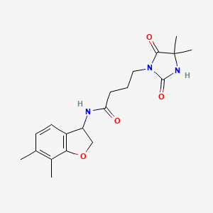 molecular formula C19H25N3O4 B7054722 N-(6,7-dimethyl-2,3-dihydro-1-benzofuran-3-yl)-4-(4,4-dimethyl-2,5-dioxoimidazolidin-1-yl)butanamide 