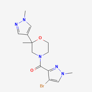 (4-Bromo-1-methylpyrazol-3-yl)-[2-methyl-2-(1-methylpyrazol-4-yl)morpholin-4-yl]methanone