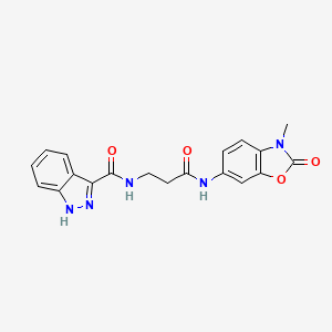 N-[3-[(3-methyl-2-oxo-1,3-benzoxazol-6-yl)amino]-3-oxopropyl]-1H-indazole-3-carboxamide