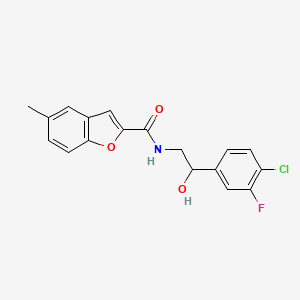 N-[2-(4-chloro-3-fluorophenyl)-2-hydroxyethyl]-5-methyl-1-benzofuran-2-carboxamide