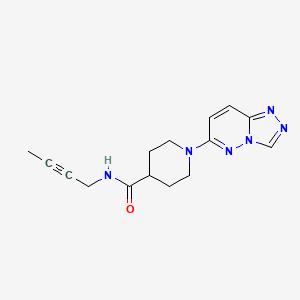 molecular formula C15H18N6O B7054751 N-but-2-ynyl-1-([1,2,4]triazolo[4,3-b]pyridazin-6-yl)piperidine-4-carboxamide 