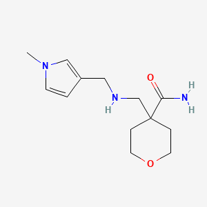 molecular formula C13H21N3O2 B7054759 4-[[(1-Methylpyrrol-3-yl)methylamino]methyl]oxane-4-carboxamide 