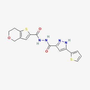 N'-(6,7-dihydro-4H-thieno[3,2-c]pyran-2-carbonyl)-5-thiophen-2-yl-1H-pyrazole-3-carbohydrazide