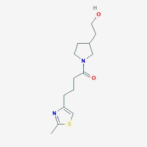 molecular formula C14H22N2O2S B7054777 1-[3-(2-Hydroxyethyl)pyrrolidin-1-yl]-4-(2-methyl-1,3-thiazol-4-yl)butan-1-one 