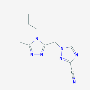 molecular formula C10H13N7 B7054812 1-[(5-Methyl-4-propyl-1,2,4-triazol-3-yl)methyl]-1,2,4-triazole-3-carbonitrile 