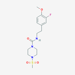 molecular formula C15H22FN3O4S B7054850 N-[2-(3-fluoro-4-methoxyphenyl)ethyl]-4-methylsulfonylpiperazine-1-carboxamide 