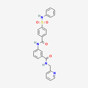 3-[[4-(phenylsulfamoyl)benzoyl]amino]-N-(pyridin-2-ylmethyl)benzamide