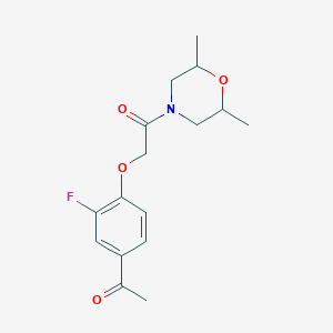 molecular formula C16H20FNO4 B7054860 2-(4-Acetyl-2-fluorophenoxy)-1-(2,6-dimethylmorpholin-4-yl)ethanone 