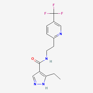 5-ethyl-N-[2-[5-(trifluoromethyl)pyridin-2-yl]ethyl]-1H-pyrazole-4-carboxamide