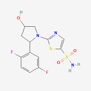 2-[2-(2,5-Difluorophenyl)-4-hydroxypyrrolidin-1-yl]-1,3-thiazole-5-sulfonamide