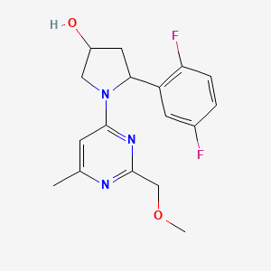 molecular formula C17H19F2N3O2 B7054931 5-(2,5-Difluorophenyl)-1-[2-(methoxymethyl)-6-methylpyrimidin-4-yl]pyrrolidin-3-ol 