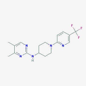 molecular formula C17H20F3N5 B7054937 4,5-dimethyl-N-[1-[5-(trifluoromethyl)pyridin-2-yl]piperidin-4-yl]pyrimidin-2-amine 