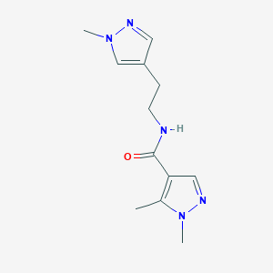 molecular formula C12H17N5O B7055002 1,5-dimethyl-N-[2-(1-methylpyrazol-4-yl)ethyl]pyrazole-4-carboxamide 