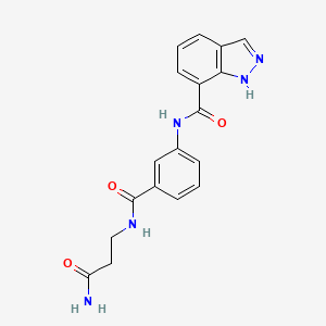 molecular formula C18H17N5O3 B7055012 N-[3-[(3-amino-3-oxopropyl)carbamoyl]phenyl]-1H-indazole-7-carboxamide 