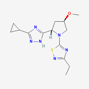 5-[(2S,4R)-2-(3-cyclopropyl-1H-1,2,4-triazol-5-yl)-4-methoxypyrrolidin-1-yl]-3-ethyl-1,2,4-thiadiazole