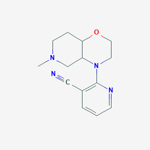 molecular formula C14H18N4O B7055023 2-(6-methyl-3,4a,5,7,8,8a-hexahydro-2H-pyrido[4,3-b][1,4]oxazin-4-yl)pyridine-3-carbonitrile 