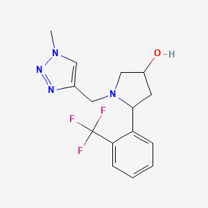 1-[(1-Methyltriazol-4-yl)methyl]-5-[2-(trifluoromethyl)phenyl]pyrrolidin-3-ol