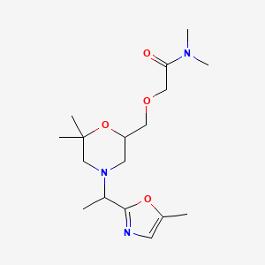 2-[[6,6-dimethyl-4-[1-(5-methyl-1,3-oxazol-2-yl)ethyl]morpholin-2-yl]methoxy]-N,N-dimethylacetamide