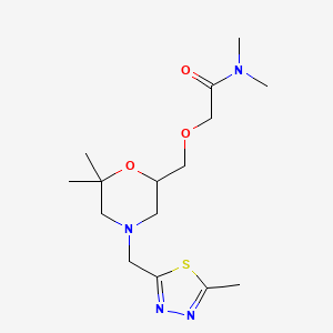 2-[[6,6-dimethyl-4-[(5-methyl-1,3,4-thiadiazol-2-yl)methyl]morpholin-2-yl]methoxy]-N,N-dimethylacetamide