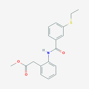 molecular formula C18H19NO3S B7055052 Methyl 2-[2-[(3-ethylsulfanylbenzoyl)amino]phenyl]acetate 