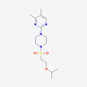 molecular formula C15H26N4O3S B7055076 4,5-Dimethyl-2-[4-(2-propan-2-yloxyethylsulfonyl)piperazin-1-yl]pyrimidine 