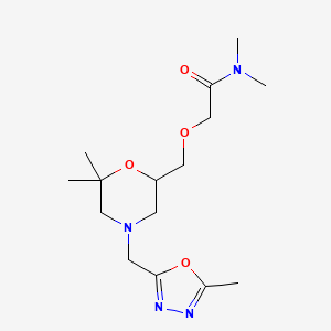 2-[[6,6-dimethyl-4-[(5-methyl-1,3,4-oxadiazol-2-yl)methyl]morpholin-2-yl]methoxy]-N,N-dimethylacetamide