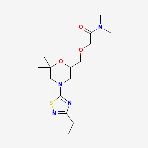 2-[[4-(3-ethyl-1,2,4-thiadiazol-5-yl)-6,6-dimethylmorpholin-2-yl]methoxy]-N,N-dimethylacetamide