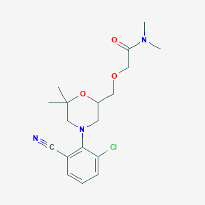 2-[[4-(2-chloro-6-cyanophenyl)-6,6-dimethylmorpholin-2-yl]methoxy]-N,N-dimethylacetamide