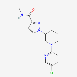 molecular formula C15H18ClN5O B7055130 1-[1-(5-chloropyridin-2-yl)piperidin-3-yl]-N-methylpyrazole-3-carboxamide 