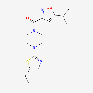 molecular formula C16H22N4O2S B7055139 [4-(5-Ethyl-1,3-thiazol-2-yl)piperazin-1-yl]-(5-propan-2-yl-1,2-oxazol-3-yl)methanone 