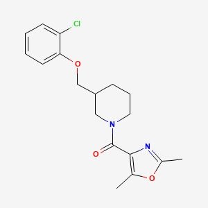 molecular formula C18H21ClN2O3 B7055152 [3-[(2-Chlorophenoxy)methyl]piperidin-1-yl]-(2,5-dimethyl-1,3-oxazol-4-yl)methanone 