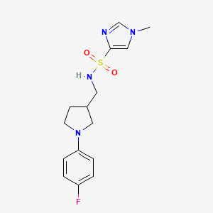 N-[[1-(4-fluorophenyl)pyrrolidin-3-yl]methyl]-1-methylimidazole-4-sulfonamide