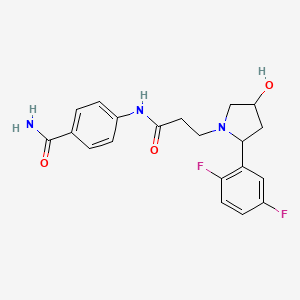 4-[3-[2-(2,5-Difluorophenyl)-4-hydroxypyrrolidin-1-yl]propanoylamino]benzamide