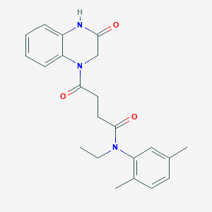 molecular formula C22H25N3O3 B7055211 N-(2,5-dimethylphenyl)-N-ethyl-4-oxo-4-(3-oxo-2,4-dihydroquinoxalin-1-yl)butanamide 