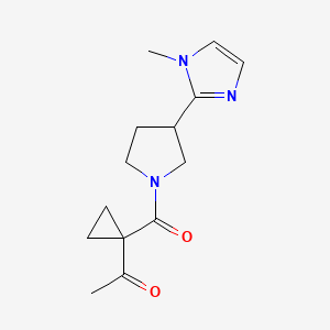 1-[1-[3-(1-Methylimidazol-2-yl)pyrrolidine-1-carbonyl]cyclopropyl]ethanone