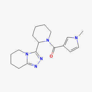 molecular formula C17H23N5O B7055229 (1-Methylpyrrol-3-yl)-[2-(5,6,7,8-tetrahydro-[1,2,4]triazolo[4,3-a]pyridin-3-yl)piperidin-1-yl]methanone 