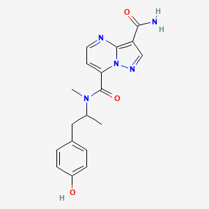 7-N-[1-(4-hydroxyphenyl)propan-2-yl]-7-N-methylpyrazolo[1,5-a]pyrimidine-3,7-dicarboxamide