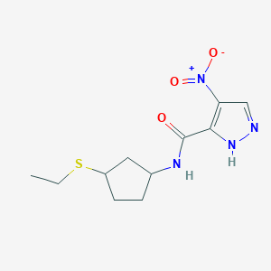 molecular formula C11H16N4O3S B7055274 N-(3-ethylsulfanylcyclopentyl)-4-nitro-1H-pyrazole-5-carboxamide 