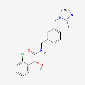 molecular formula C20H20ClN3O2 B7055279 (2R)-2-(2-chlorophenyl)-2-hydroxy-N-[[3-[(2-methylimidazol-1-yl)methyl]phenyl]methyl]acetamide 