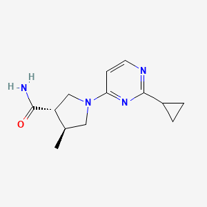 (3S,4S)-1-(2-cyclopropylpyrimidin-4-yl)-4-methylpyrrolidine-3-carboxamide