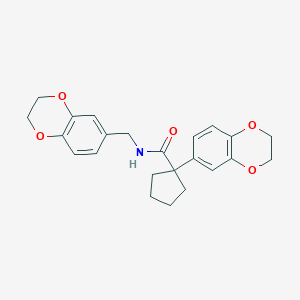 1-(2,3-dihydro-1,4-benzodioxin-6-yl)-N-(2,3-dihydro-1,4-benzodioxin-6-ylmethyl)cyclopentane-1-carboxamide